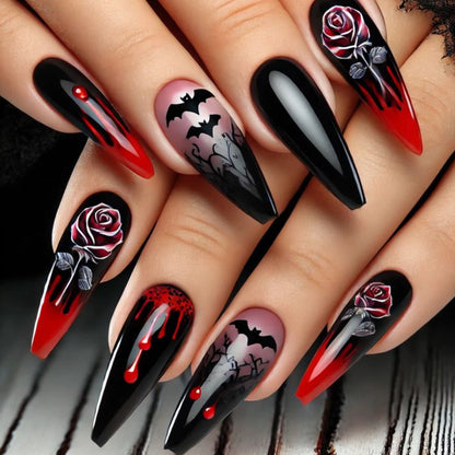 Gothic-Themen Stiletto Nail Art Extensions Brehn