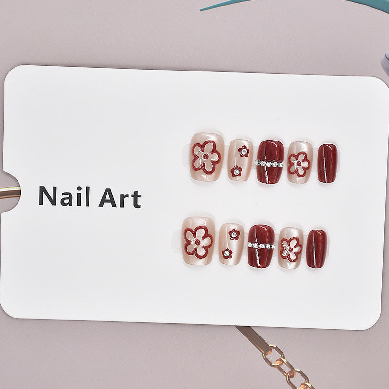 Florale dekorative Press-On Nagelset Brehn