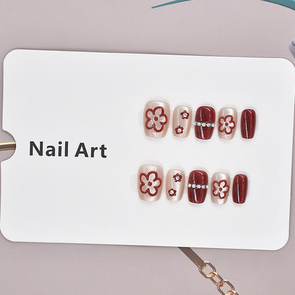 Florale dekorative Press-On Nagelset Brehn