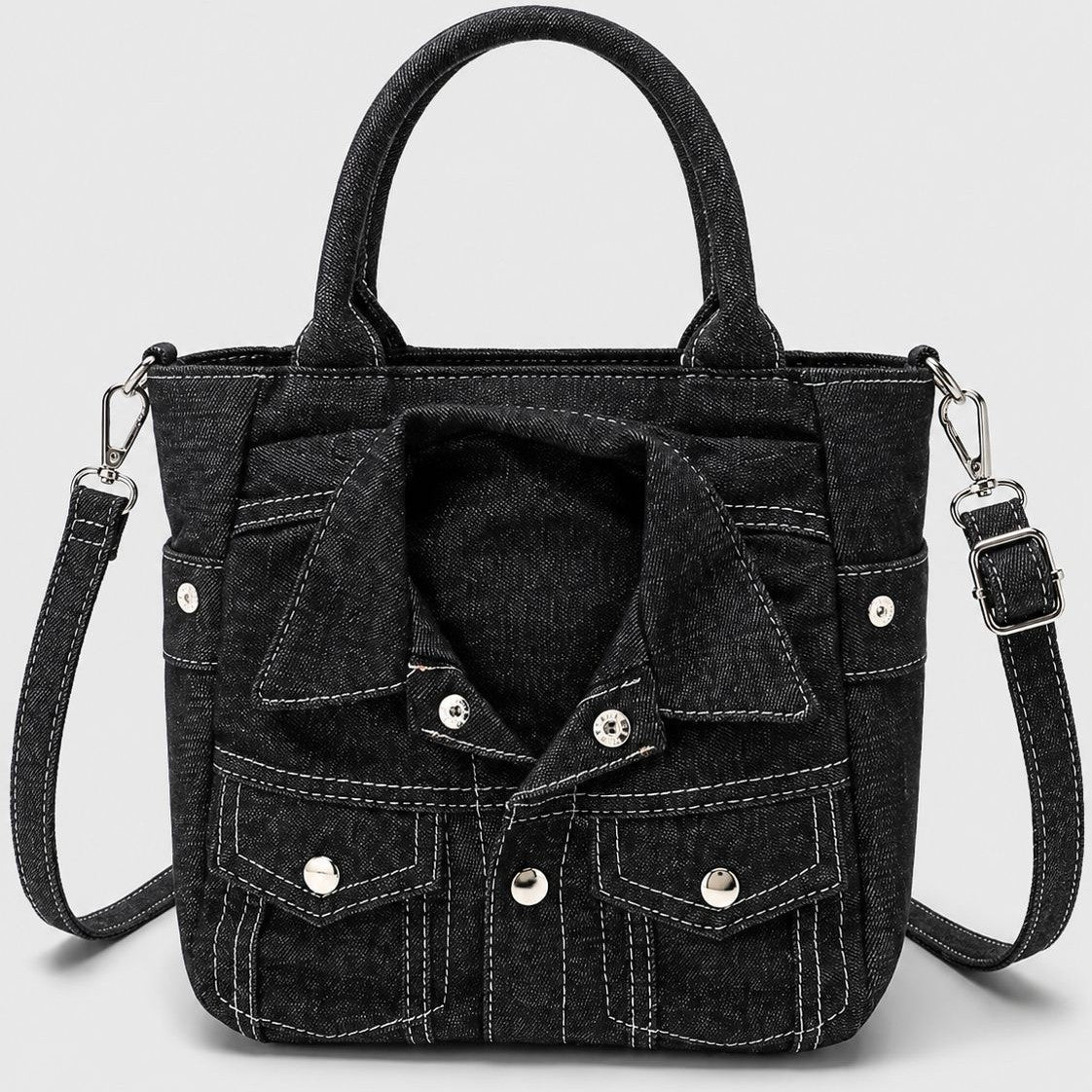Denim-Style Tote Bag