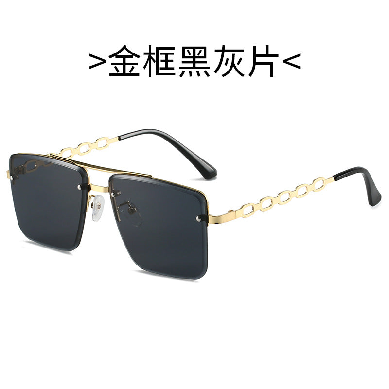 Damen Quadratische Sonnenbrille mit eleganter Kettenstruktur Brehn