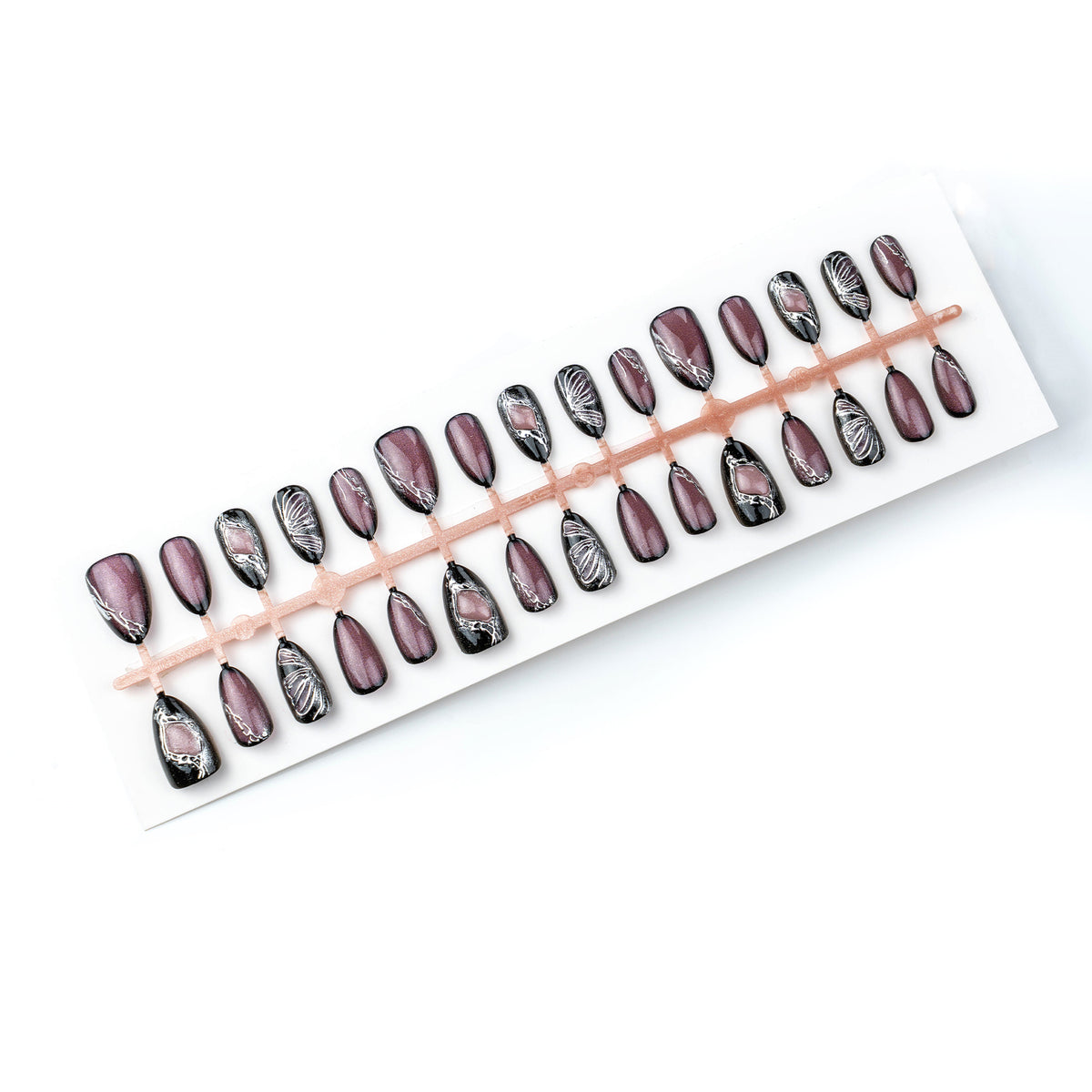 Dekorativer Stiletto Press-On Nagelset Brehn
