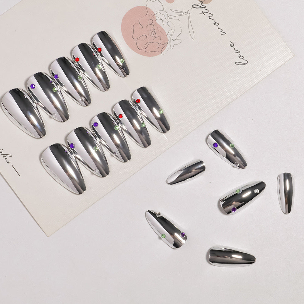 Glamouröse Metallic Press-On Nagelset Brehn