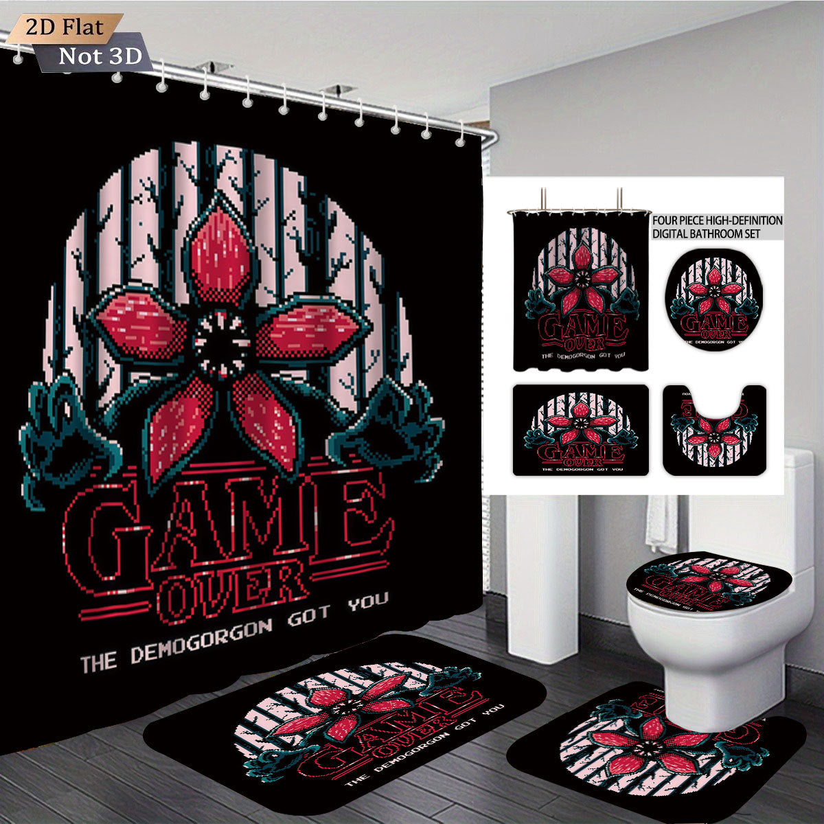 Stranger Things Abenteuer-Themen Digitales Badezimmer-Set Brehn