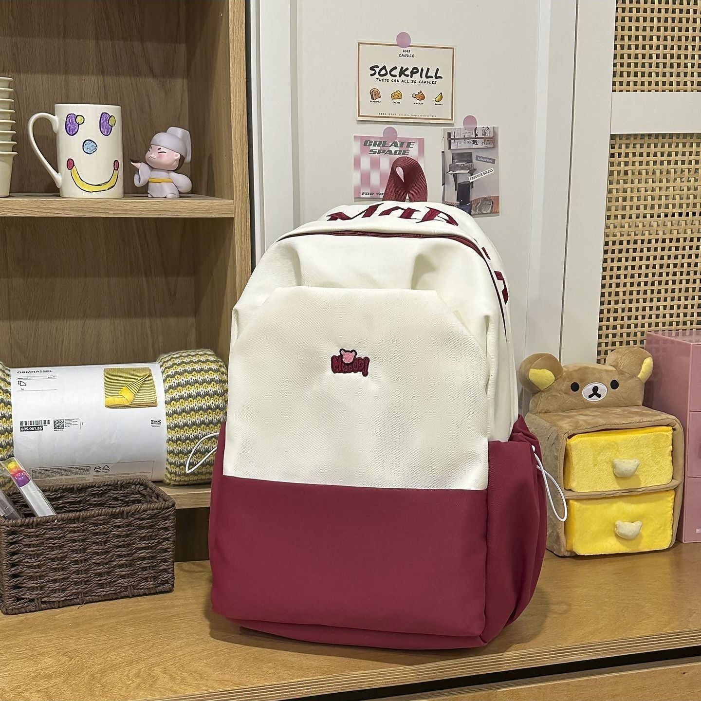 Verspielter Rucksack mit Aufgesticktem Motiv Brehn