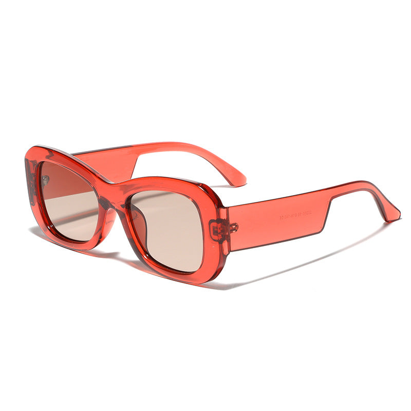 Damen moderne quadratische Sonnenbrille mit transparentem Rahmen Brehn