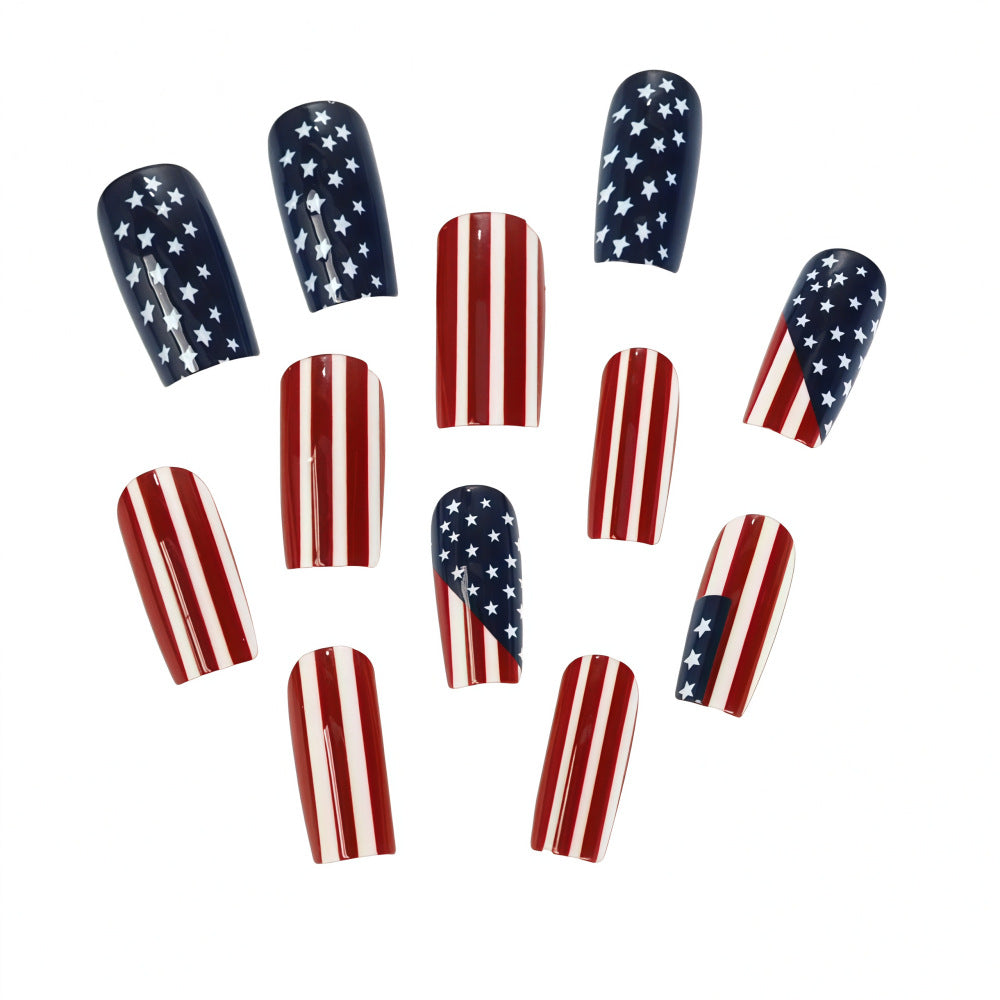 Kunstnägel mit amerikanischem Flaggen-Design Brehn