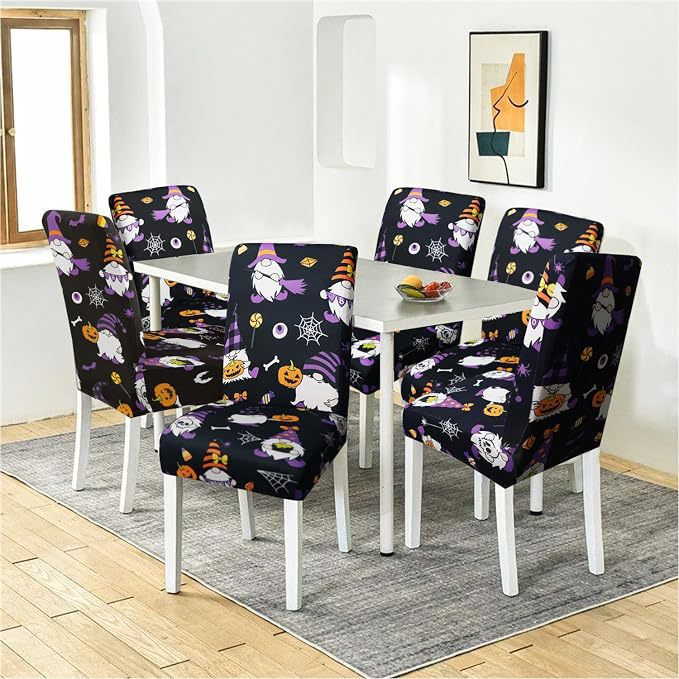 Stretch-Stuhlhusse mit Halloween-Motiv elastischer abnehmbarer Stuhlbezug