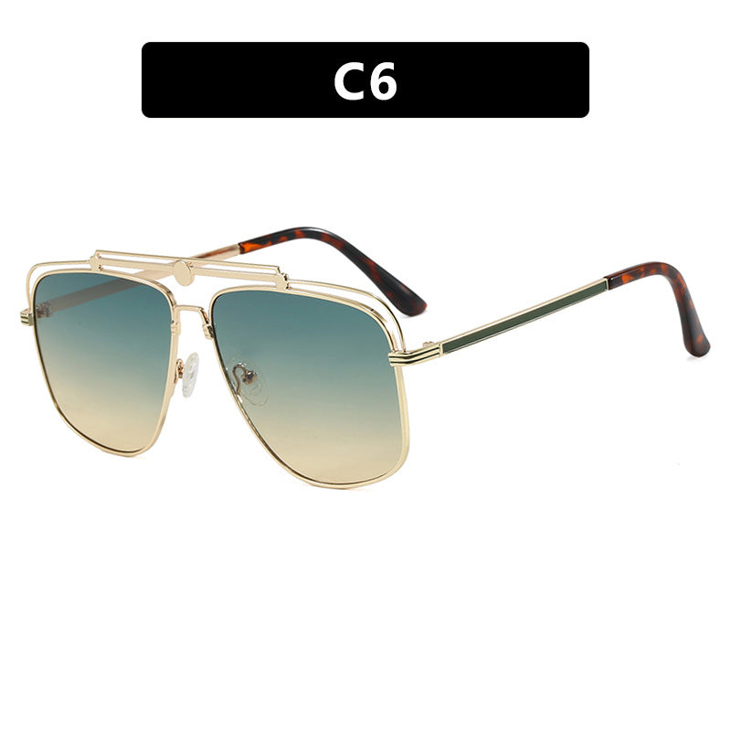 Damen elegante quadratische Sonnenbrille mit goldenen Akzenten Brehn