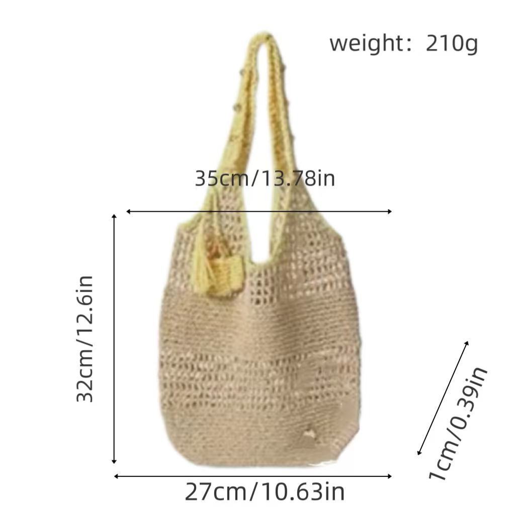 Tragetasche Aus Handgehäkeltem Garn mit Ergonomischen Schulterträgern Brehn