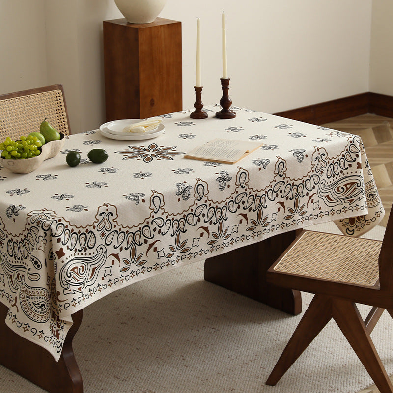 Bedruckte rechteckige Tischdecke aus Baumwollmischung mit Paisley‑Bordüre Brehn