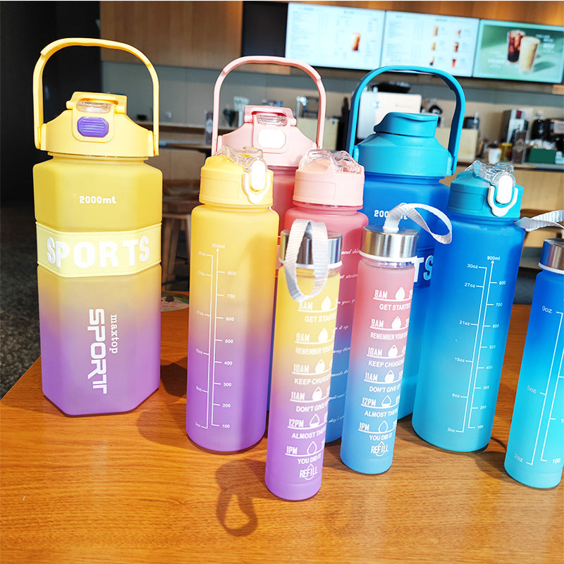 Damen Sport-Wasserflasche mit motivierenden Skalen Brehn