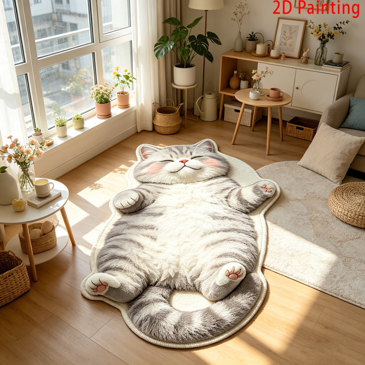 Plüsch katzenförmige Badematte