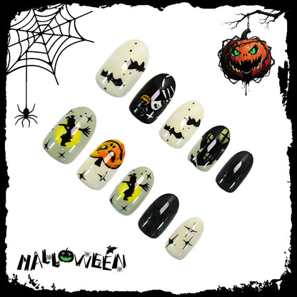 Halloween Kunstnagelset mit kreativen Gruselmotiven und Halloween-Dekorationen Brehn