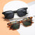 Damen quadratische Sonnenbrille mit markantem Schilddesign und UV-Schutz Brehn