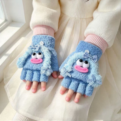 Niedliche Plüsch-Charakter-Fingerlose Handschuhe Brehn