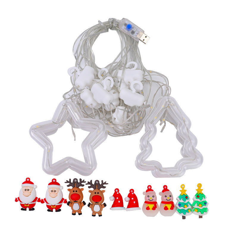 Weihnachtsdekorative Lichtsterne mit Schneeflocken Brehn