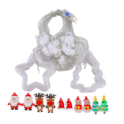 Weihnachtsdekorative Lichtsterne mit Schneeflocken Brehn