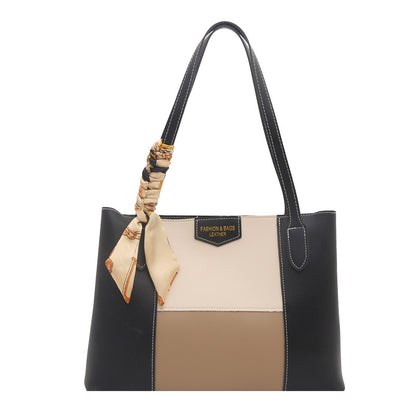 Strukturierte Tote-Handtasche mit dekorativem Schal