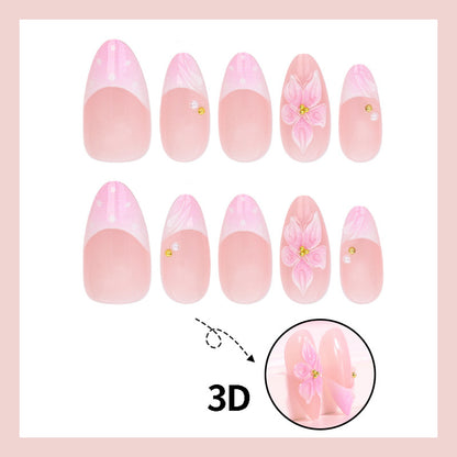 Kunstnagelset mit floraler Akzentgestaltung Brehn