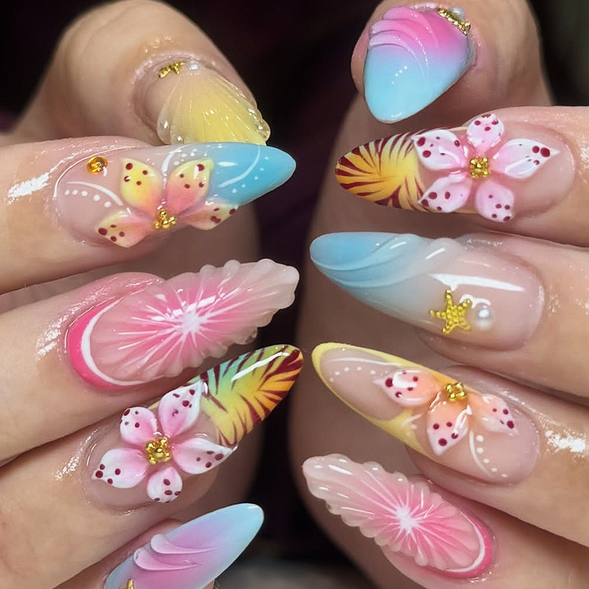 Künstlerisches Tropisches Nagelkunstset Brehn