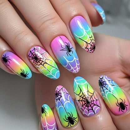 Buntes Spinnennetz Nagelkunst Set Brehn