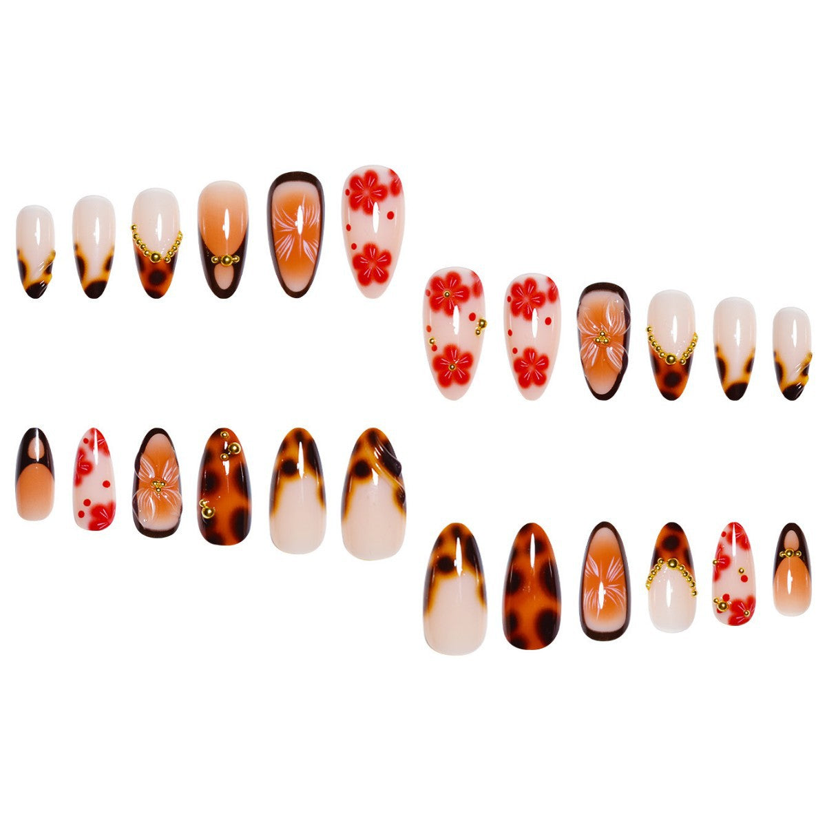 Künstlerische florale Nagelkunstverlängerungen Brehn