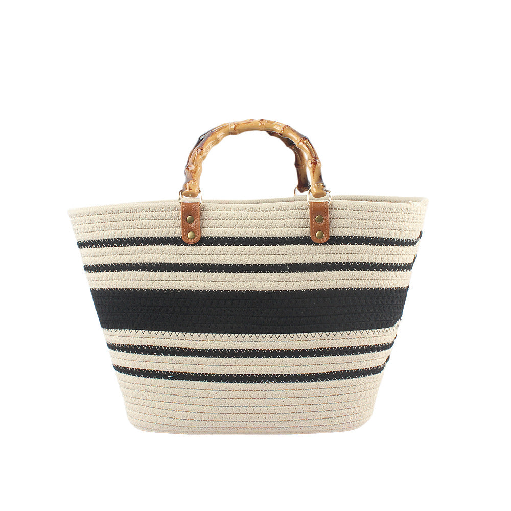 Stilvolle Strandtasche mit Bambusgriffen Brehn