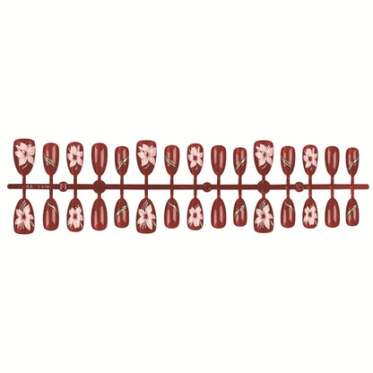 Blumenmuster Press-On Nail Art Set