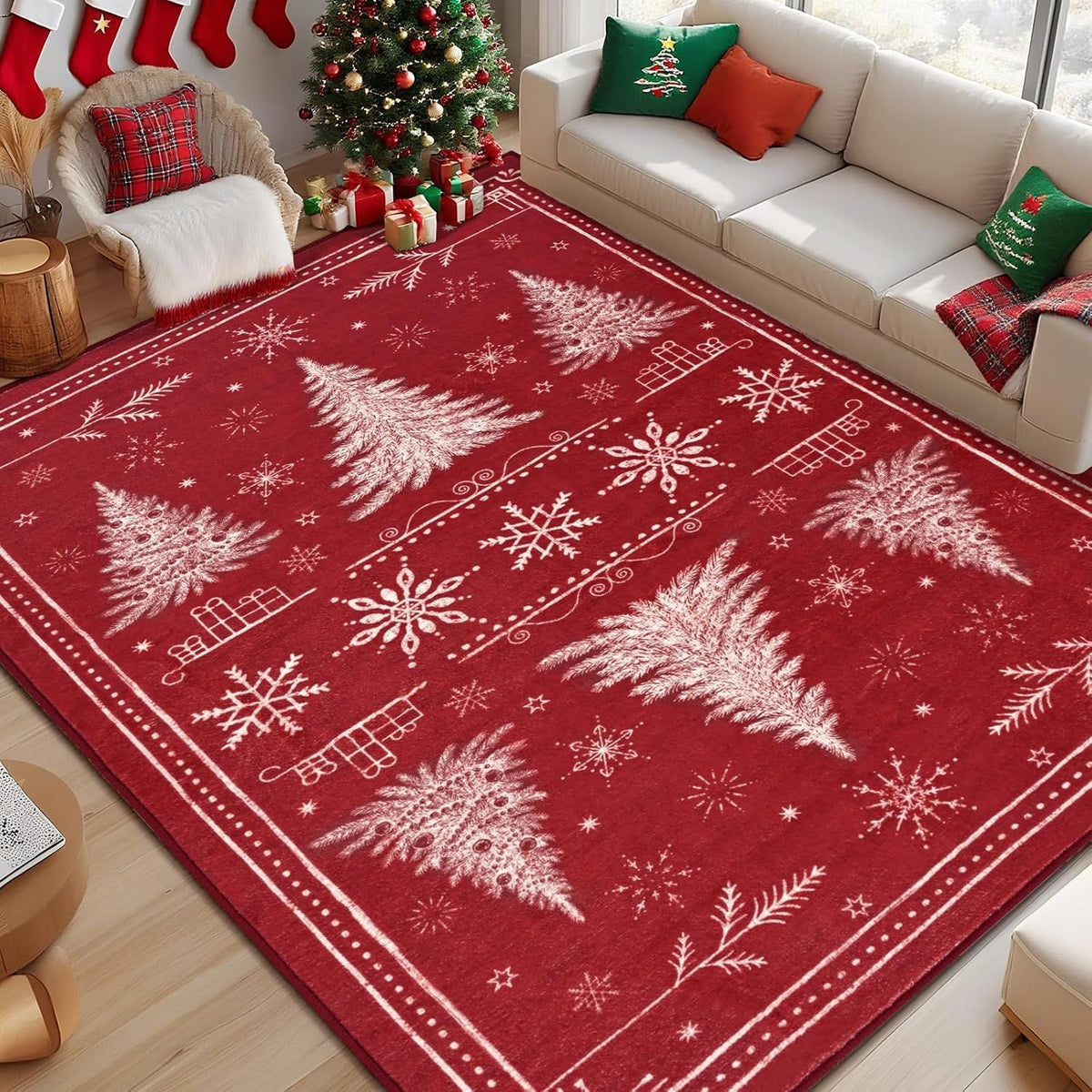Weihnachtlich gestalteter Teppich