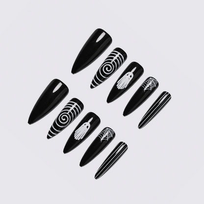 Kunstnagelset mit stilvollen Halloween-Motiven Brehn