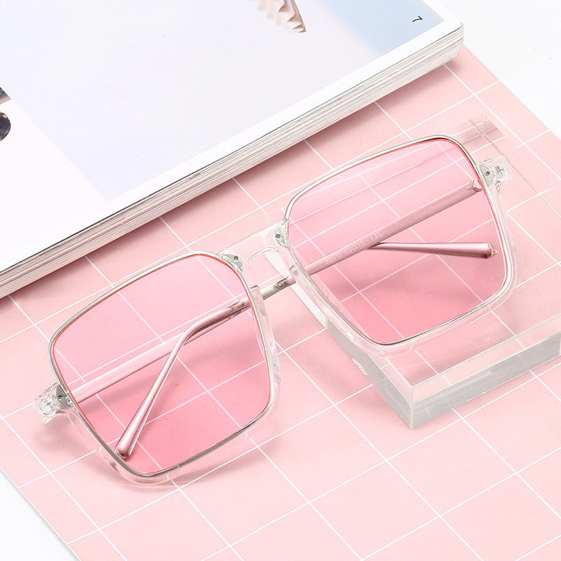 Damen quadratische Sonnenbrille mit transparentem Rahmen und polarisierenden Gläsern Brehn