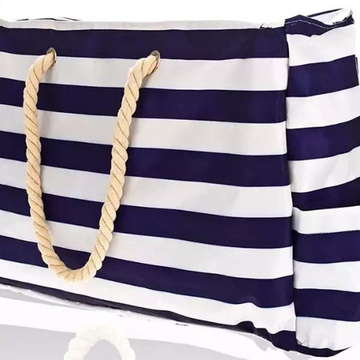 Große Strandtasche mit Maritimem Streifenmuster Brehn