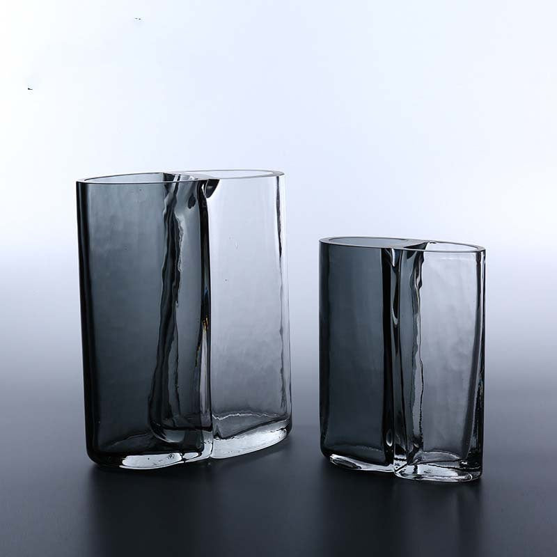 Mouth-blown skulptural Double-Chamber zeitgenössische Glasvase Brehn