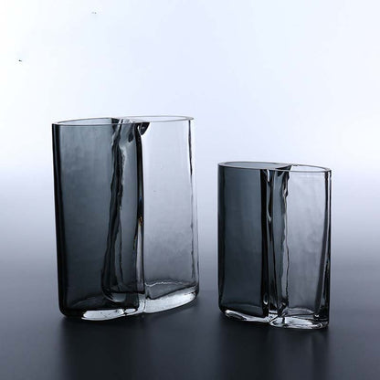 Mouth-blown skulptural Double-Chamber zeitgenössische Glasvase Brehn