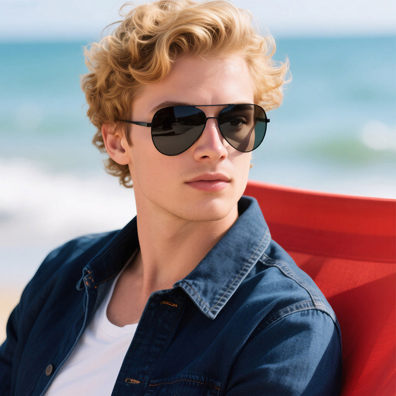 Herren Geometrische Metallrahmen Sonnenbrille Brehn