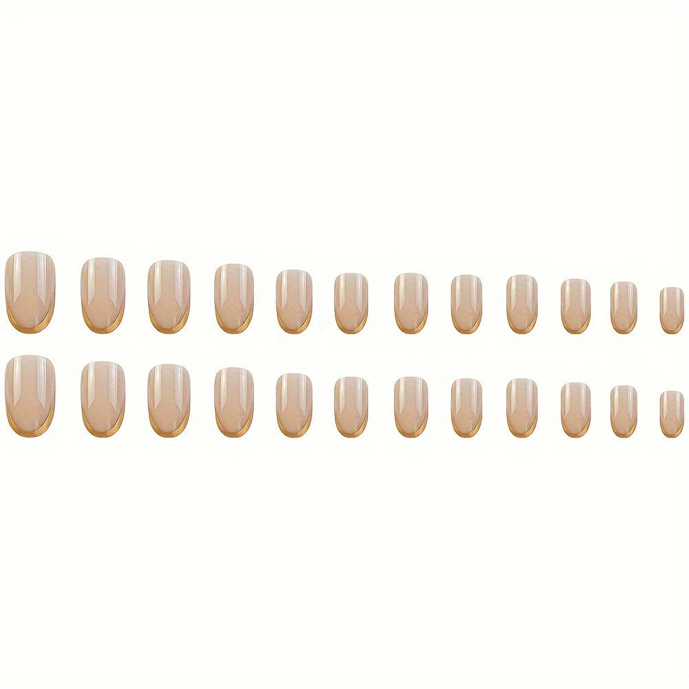Kunstnägel mit Elegantem Goldfrench-Tipp Brehn