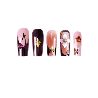 Dekorative Lange Acryl-Nail Art Brehn