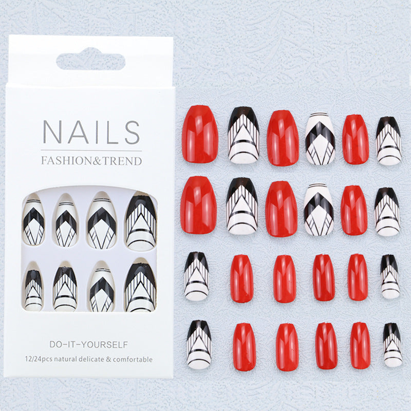Künstlerisches Grafik Press-On Nagelset Brehn