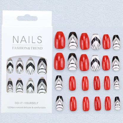 Künstlerisches Grafik Press-On Nagelset Brehn