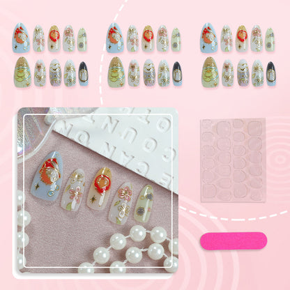 Artistic Character-Themed Press-On Nail Art Set Brehn