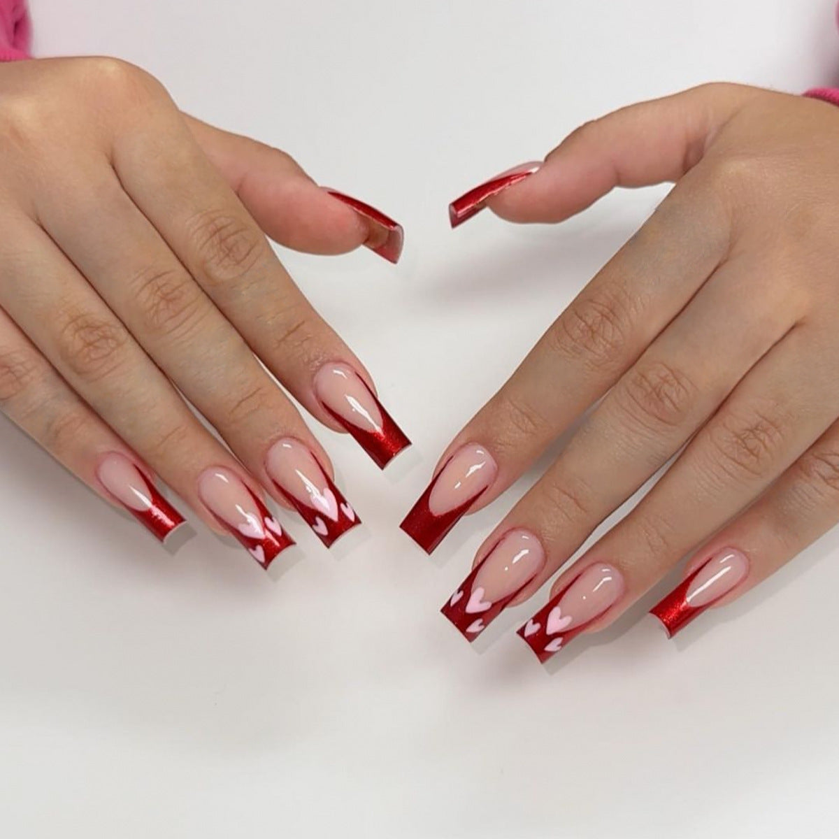 Herz-Muster Acryl Nagelkunst Extensions Brehn