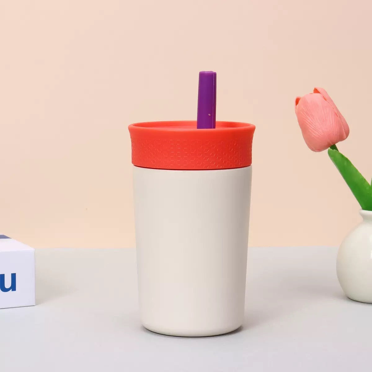 Damen isolierter Kaffeebecher mit integriertem Trinkhalm Brehn
