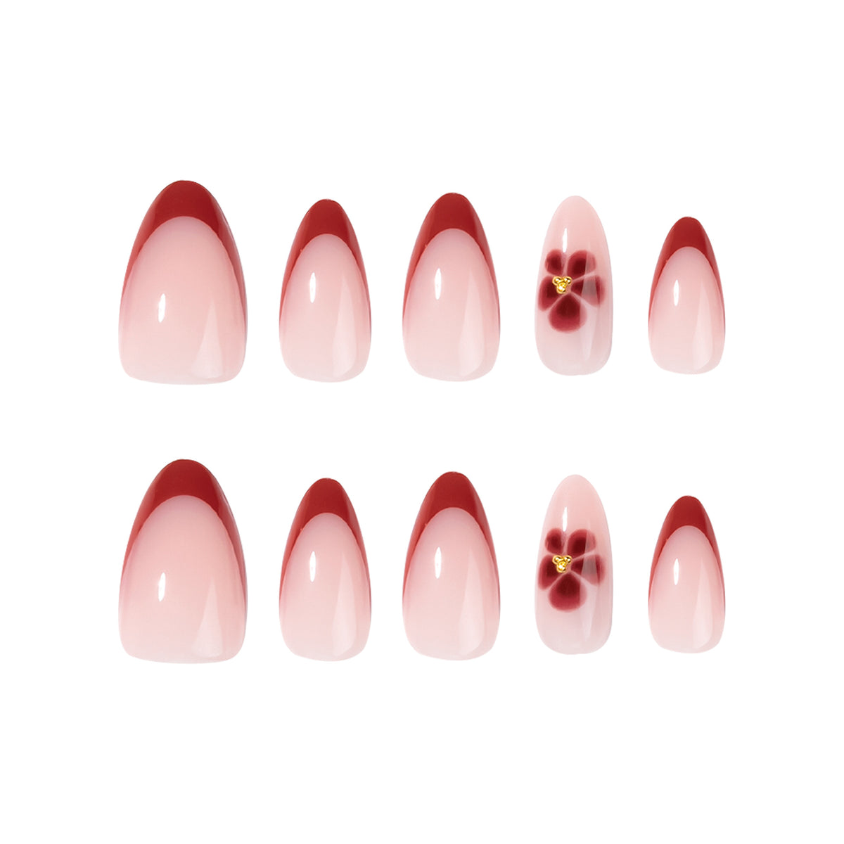 Elegante und kunstvoll gestaltete Stiletto-Nägel mit Blumendesign Brehn