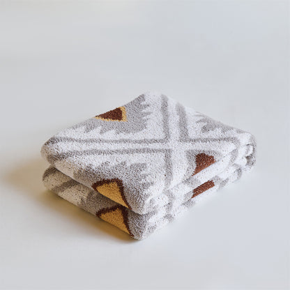 Oversized Plüsch Geometrische Sherpa Kuscheldecke