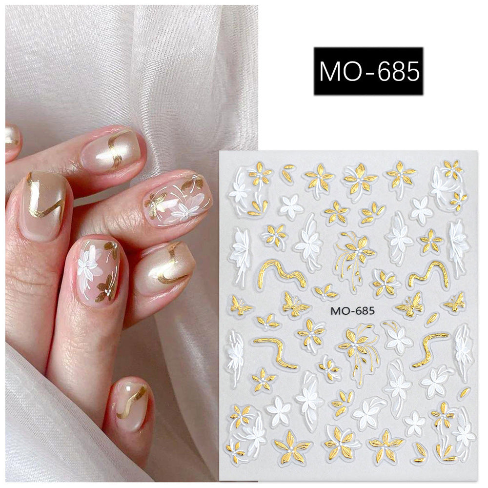 Blumen Nagelkunst Aufkleber Set