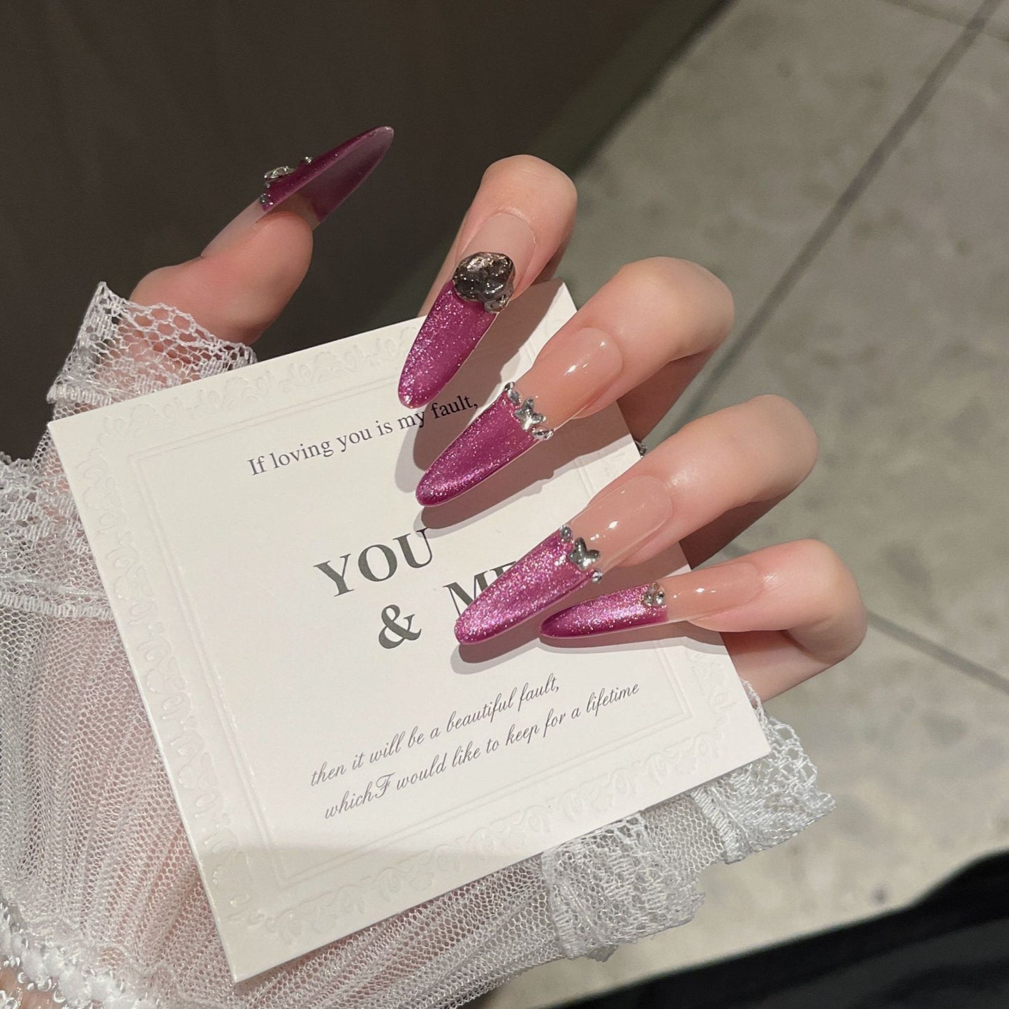 Glamouröse Stiletto Nagelkunst Extensions Brehn