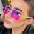 Damen Designer-Sonnenbrille mit funkelndem Rahmen und rechteckigem Glas Brehn