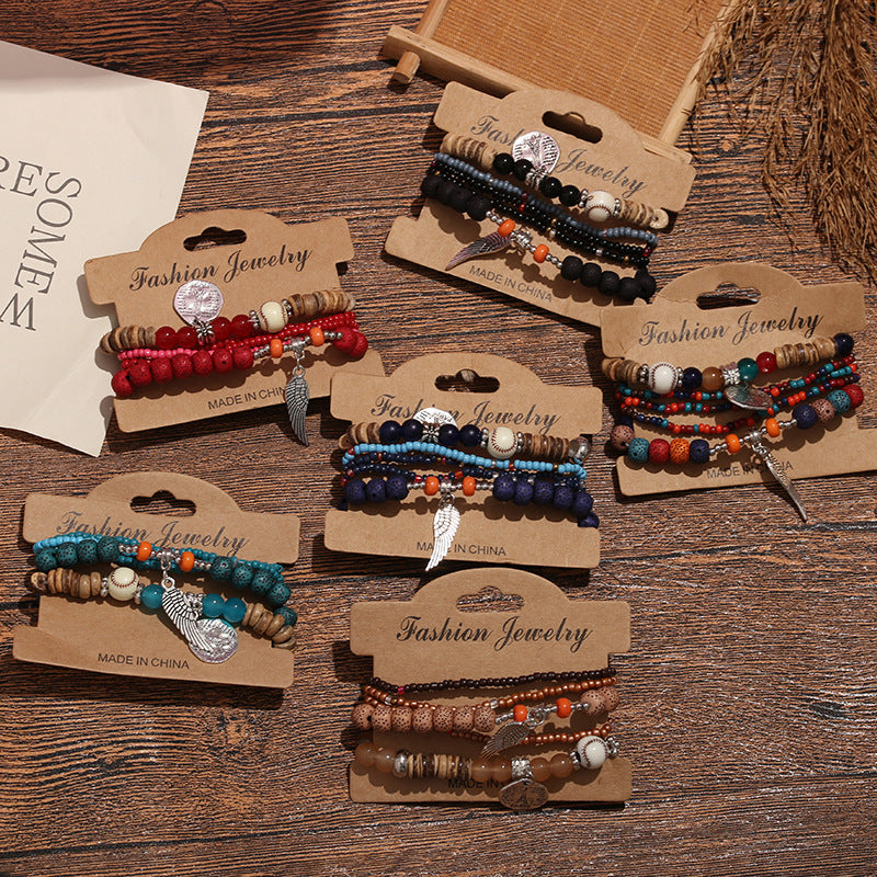 Bohemian Schicht Perlen Charme Armband Brehn