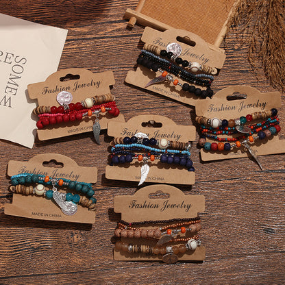 Bohemian Schicht Perlen Charme Armband Brehn